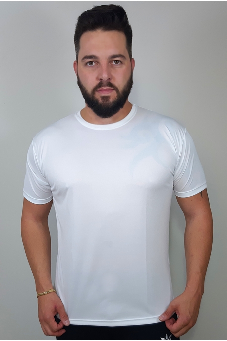 Camiseta Dry Fit Esportiva Branca Lisa