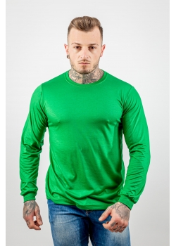 Camiseta Manga Longa Verde Lisa Poliviscose Masculina