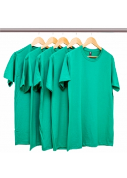 Kit 5 Camisetas Algodão Premium Verde