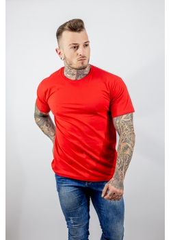 Camiseta Vermelho 100% Algodão Cardado Lisa